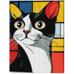 KIT DIAMOND PAINTING CON BASTIDOR MISTERIO FELINO 30X40