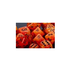 SET DE 7 DADOS VORTEX NARANJA C/NEGRO