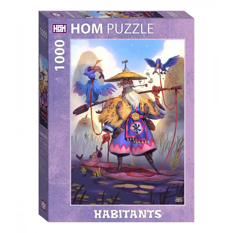 Puzzle 1000 pzs Habitants - Pescador con cormorán
